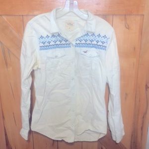 3/$15 Hollister snap up western shirt medium